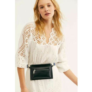 Price DROP ❗️Free People Modern Pop Hip Fanny Belt Black Blue NWT JB
